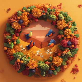Geomantle style, Midjourney V6.1: traditional folk art