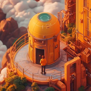 Geomantle style, Midjourney V6.1: cinematic shot from sci-fi movie
