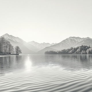 Chromafragism style, Midjourney V6.1: realistic landscape photograph of quiet dawn