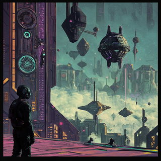 Squallbridge Illustrative style, Midjourney V6.1: cinematic shot from sci-fi movie