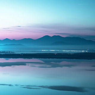 Tealbone Narragraphics style, Midjourney V6.1: realistic landscape photograph of quiet dawn