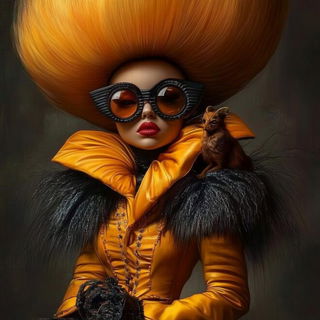Cliffstring Shanshuit style, Midjourney V6.1: haute-couture fashion outfit