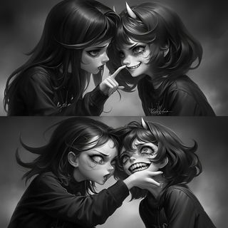 Cliffstring Shanshuit style, Midjourney V6.1: black-and-white manga comic strip