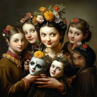 Cliffstring Shanshuit style, Midjourney V6.1: classical 18th-century oil painting