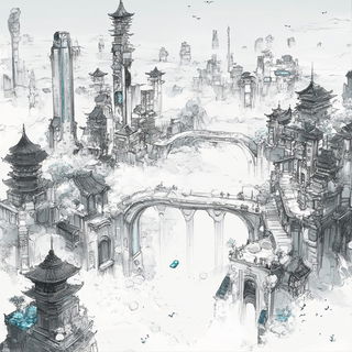 Contourclade style, Midjourney V6.1: megacity with futuristic bioarchitecture