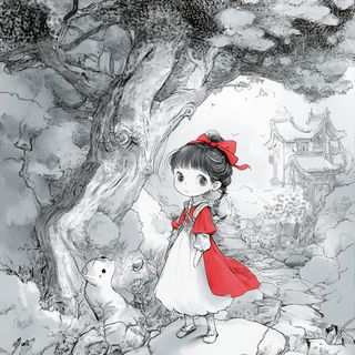 Contourclade style, Midjourney V6.1: retro fairy-tale illustration