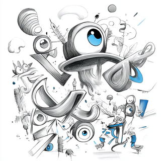Contourclade style, Midjourney V6.1: typographic composition with large letters