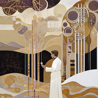 Cryocursive style, Midjourney V6.1: editorial illustration for popular scientific magazine cover