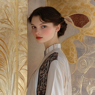 Cryocursive style, Midjourney V6.1: photographic portrait of female protagonist