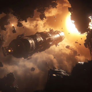 Confetti Terrain style, Midjourney V6.1: cinematic shot from sci-fi movie