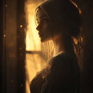 Confetti Terrain style, Midjourney V6.1: photographic portrait of female protagonist
