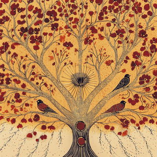 Inkroot Palimpsest style, Midjourney V6.1: traditional folk art