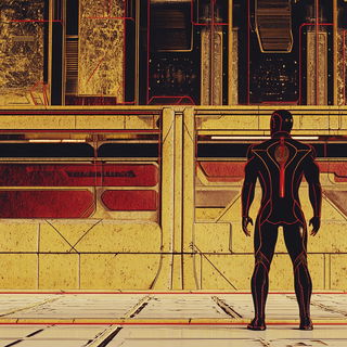 Inkroot Palimpsest style, Midjourney V6.1: cinematic shot from sci-fi movie