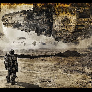 Flytower Marginalia style, Midjourney V6.1: cinematic shot from sci-fi movie