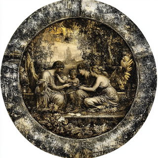Flytower Marginalia style, Midjourney V6.1: classical 18th-century oil painting
