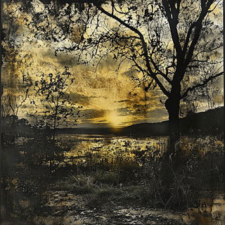 Flytower Marginalia style, Midjourney V6.1: realistic landscape photograph of quiet dawn