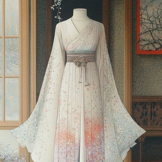 Aigrette Divisionism style, Midjourney V6.1: haute-couture fashion outfit