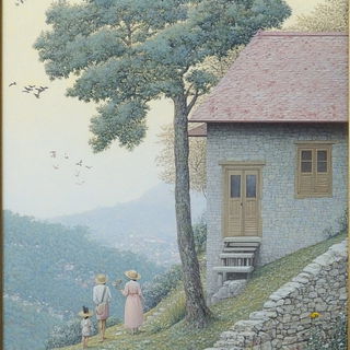 Aigrette Divisionism style, Midjourney V6.1: classical 18th-century oil painting