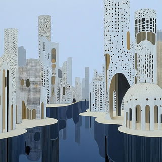 Cyanthresh style, Midjourney V6.1: megacity with futuristic bioarchitecture