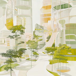 Bifrost Monolithism style, Midjourney V6.1: megacity with futuristic bioarchitecture