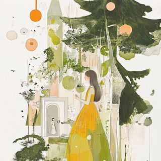 Bifrost Monolithism style, Midjourney V6.1: retro fairy-tale illustration