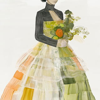 Bifrost Monolithism style, Midjourney V6.1: haute-couture fashion outfit