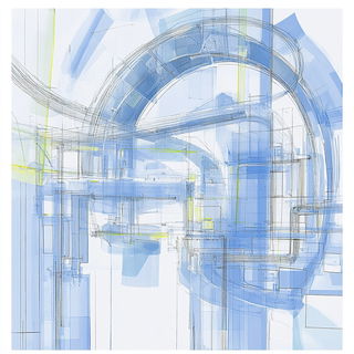 Bifrost Monolithism style, Midjourney V6.1: technical infrastructure blueprint schematics