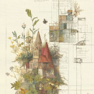 Aurorafolk style, Midjourney V6.1: retro fairy-tale illustration