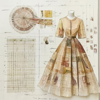 Aurorafolk style, Midjourney V6.1: haute-couture fashion outfit