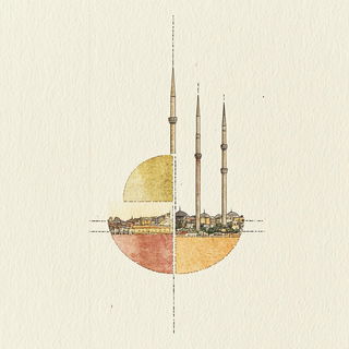 Aurorafolk style, Midjourney V6.1: bold minimalist logo design for Istanbul city municipal services