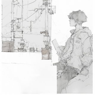 Aurorafolk style, Midjourney V6.1: black-and-white manga comic strip