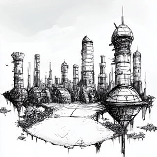 Pastelarchipelago style, Midjourney V6.1: megacity with futuristic bioarchitecture