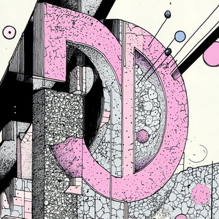 Copystrata style, Midjourney V6.1: typographic composition with large letters