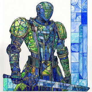 Suncrest Woodcutry style, Midjourney V6.1: concept art character design of retropunk steam knight