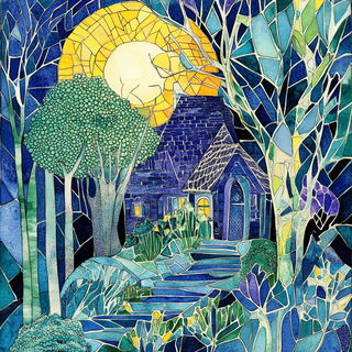 Suncrest Woodcutry style, Midjourney V6.1: retro fairy-tale illustration