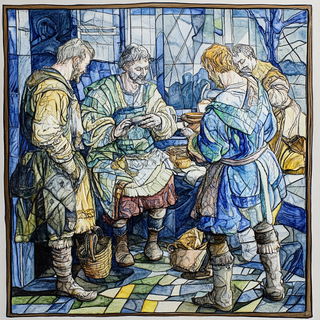 Suncrest Woodcutry style, Midjourney V6.1: classical 18th-century oil painting