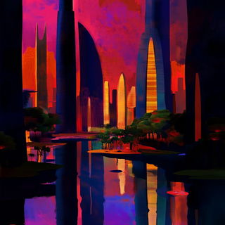 Profileburst style, Midjourney V6.1: megacity with futuristic bioarchitecture