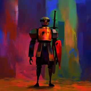 Profileburst style, Midjourney V6.1: concept art character design of retropunk steam knight