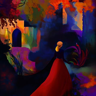 Profileburst style, Midjourney V6.1: retro fairy-tale illustration