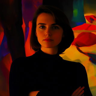 Profileburst style, Midjourney V6.1: photographic portrait of female protagonist