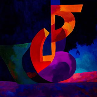 Profileburst style, Midjourney V6.1: typographic composition with large letters