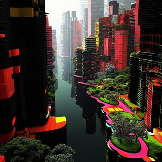 Bazaar Scrape style, Midjourney V6.1: megacity with futuristic bioarchitecture