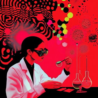 Bazaar Scrape style, Midjourney V6.1: editorial illustration for popular scientific magazine cover