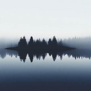 Checkervine Atelier style, Midjourney V6.1: realistic landscape photograph of quiet dawn