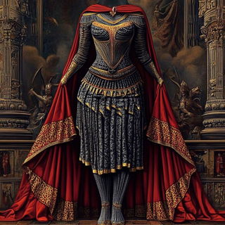 Batikubism style, Midjourney V6.1: haute-couture fashion outfit