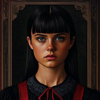 Batikubism style, Midjourney V6.1: photographic portrait of female protagonist