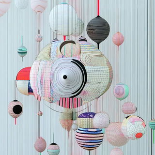 Vaporblock style, Midjourney V6.1: abstract 3D render