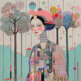 Vaporblock style, Midjourney V6.1: traditional folk art
