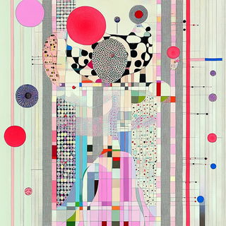 Vaporblock style, Midjourney V6.1: creative pattern composition