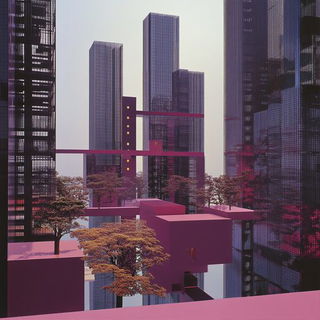Veyra Copyworks style, Midjourney V6.1: megacity with futuristic bioarchitecture